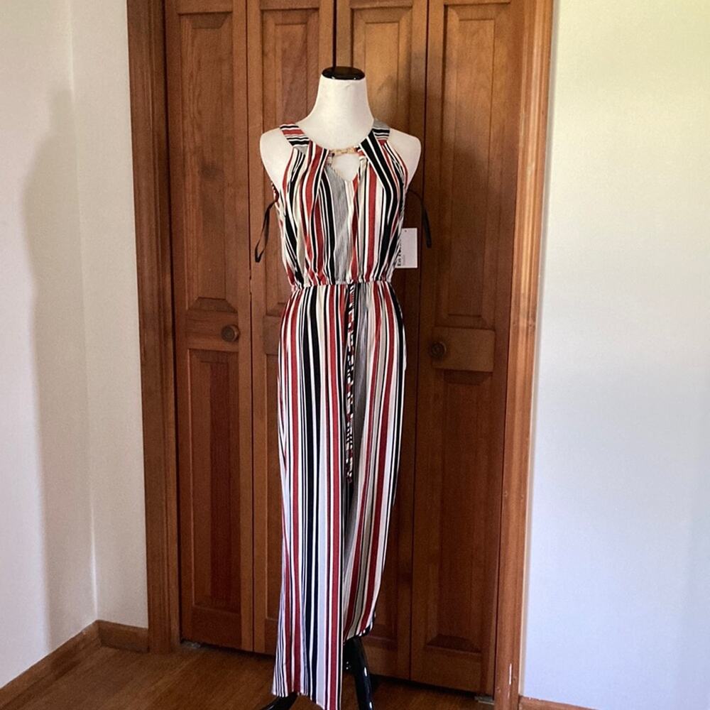 NWT En Focus Stretch Striped Jumpsuit, Size S